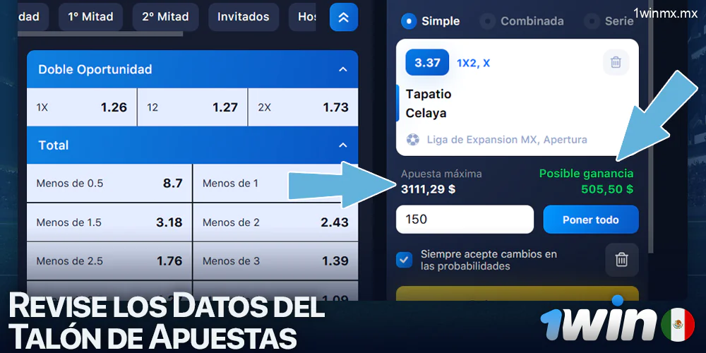 Información sobre apuestas en 1win