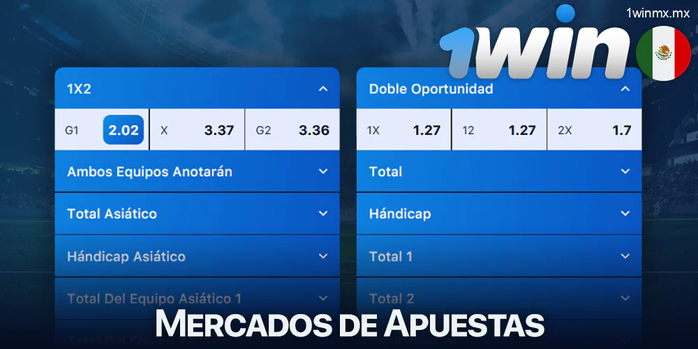 Mercados de apuestas en 1win en México