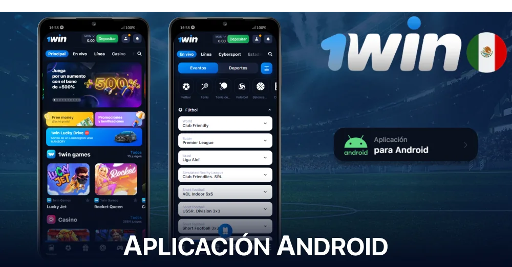 Aplicación móvil 1win para Android